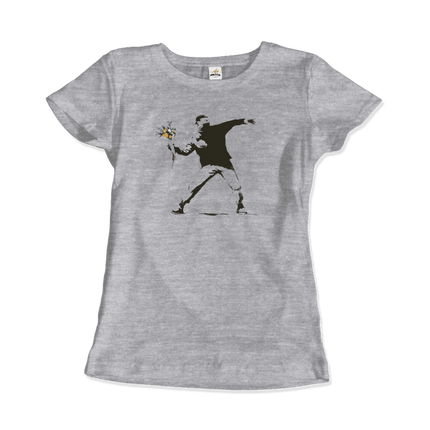 Banksy Flower Thrower Artwork T-Shirt-2