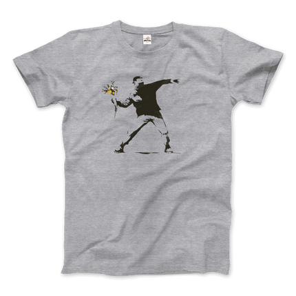 Banksy Flower Thrower Artwork T-Shirt-0