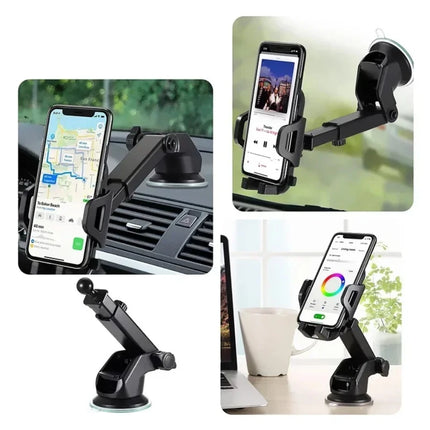 360° Windshield Car Phone Holder Car Dashboard Mobile Cell Support Bracket Universal Sucker for iPhone 16 15 14 Samsung Xiaomi