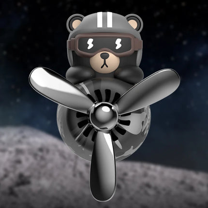 Pilot bear car ornaments vent clip decorations accessories interior rotating plane air fresheners perfume diffuser dashboard men