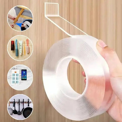 1 Roll Transparent Double Sided Nano Tape, Waterproof Wall Stickers, Reusable Heat Resistant home improvement