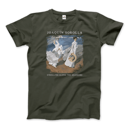 Joaquin Sorolla - Strolling along the Seashore, 1909 Artwork T-Shirt-9