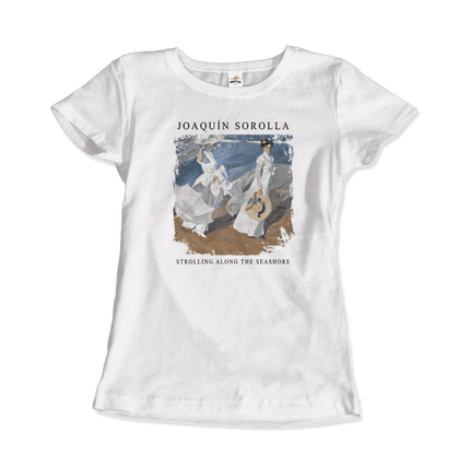 Joaquin Sorolla - Strolling along the Seashore, 1909 Artwork T-Shirt-4