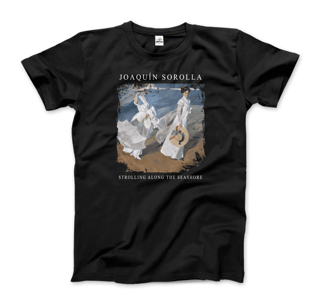 Joaquin Sorolla - Strolling along the Seashore, 1909 Artwork T-Shirt-0