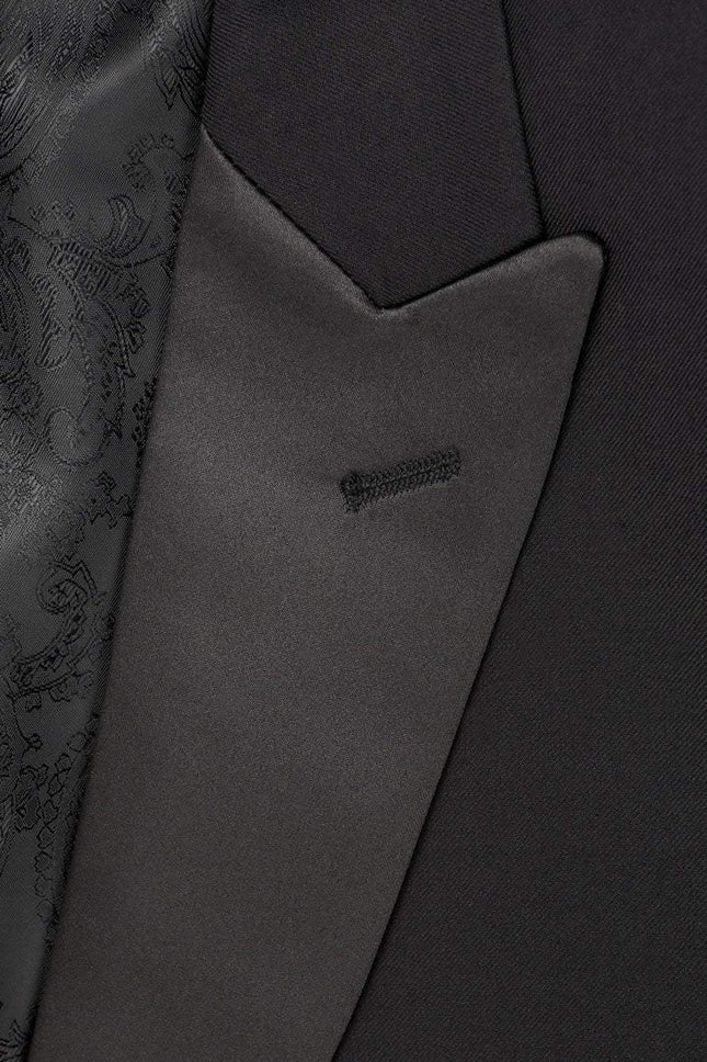 "Milan" Black Tuxedo Jacket Peak (Separates)-1