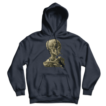 Van Gogh Skull of a Skeleton with Burning Cigarette 1886 Unisex Hoodie-0